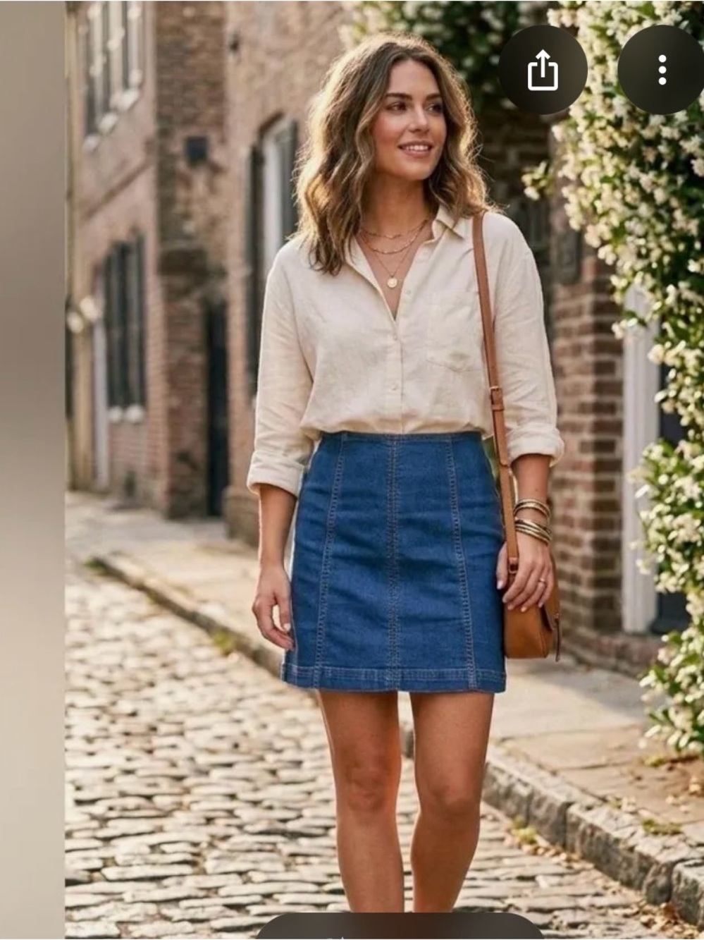 Free People Blue Panel Denim Mini Skirt